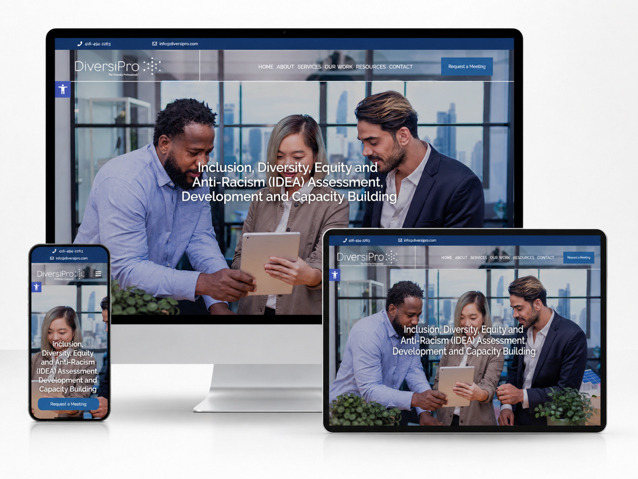 DiversiPro corporate website shown across responsive devices