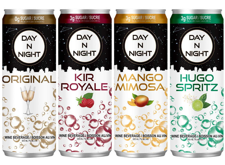 Day N Night Sparkling Wine can lineup